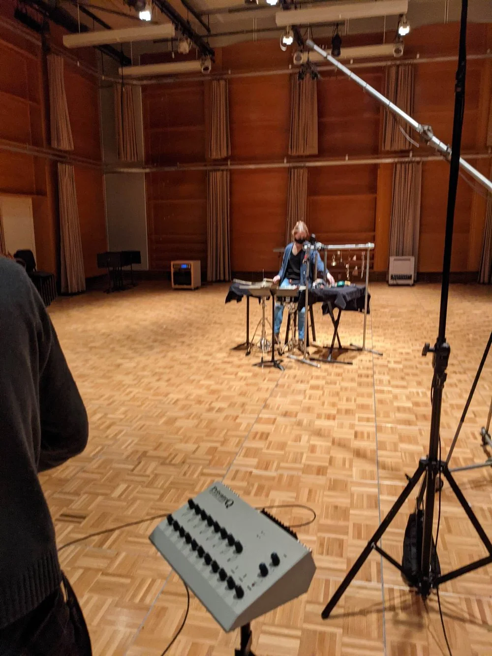 Rebecca Lloyd-Jones in the recording studio.