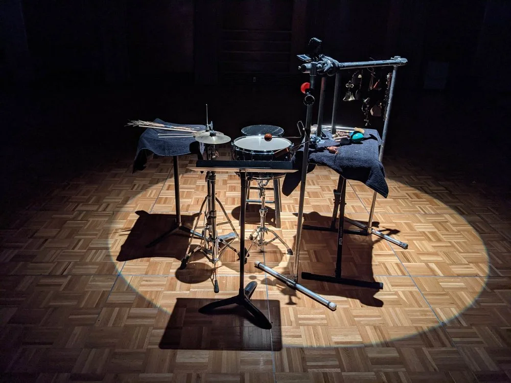 Recording studio percussion setup used for It's Skippy!.