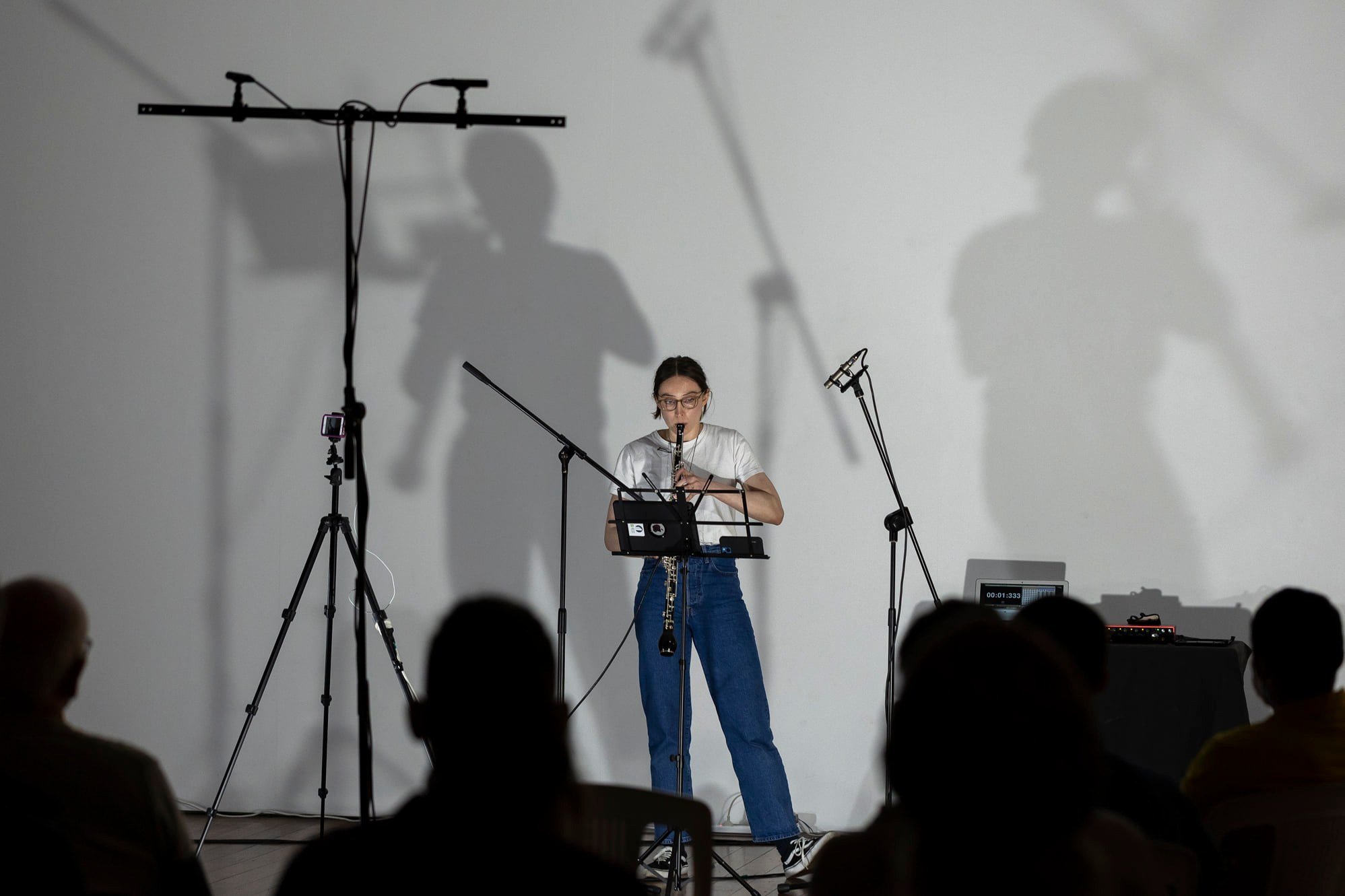 Niamh Dell performing Spectral Breathing Apparatus at Audible Edge Music Festival.