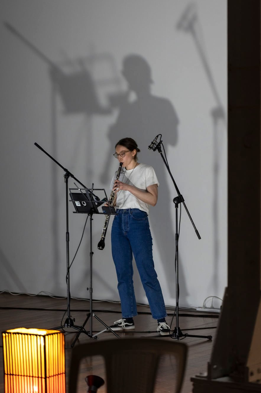 Niamh Dell performing Spectral Breathing Apparatus at Audible Edge Music Festival.